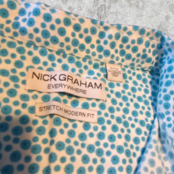 Men's XL Nick Graham Everywhere Stretch Modern Fit Button Up Bold Spring - Picture 2 of 2